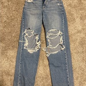 American Eagle Outfitters Ripped Blue Boyfriend Jeans
